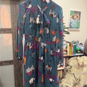 quirky animal print work dress